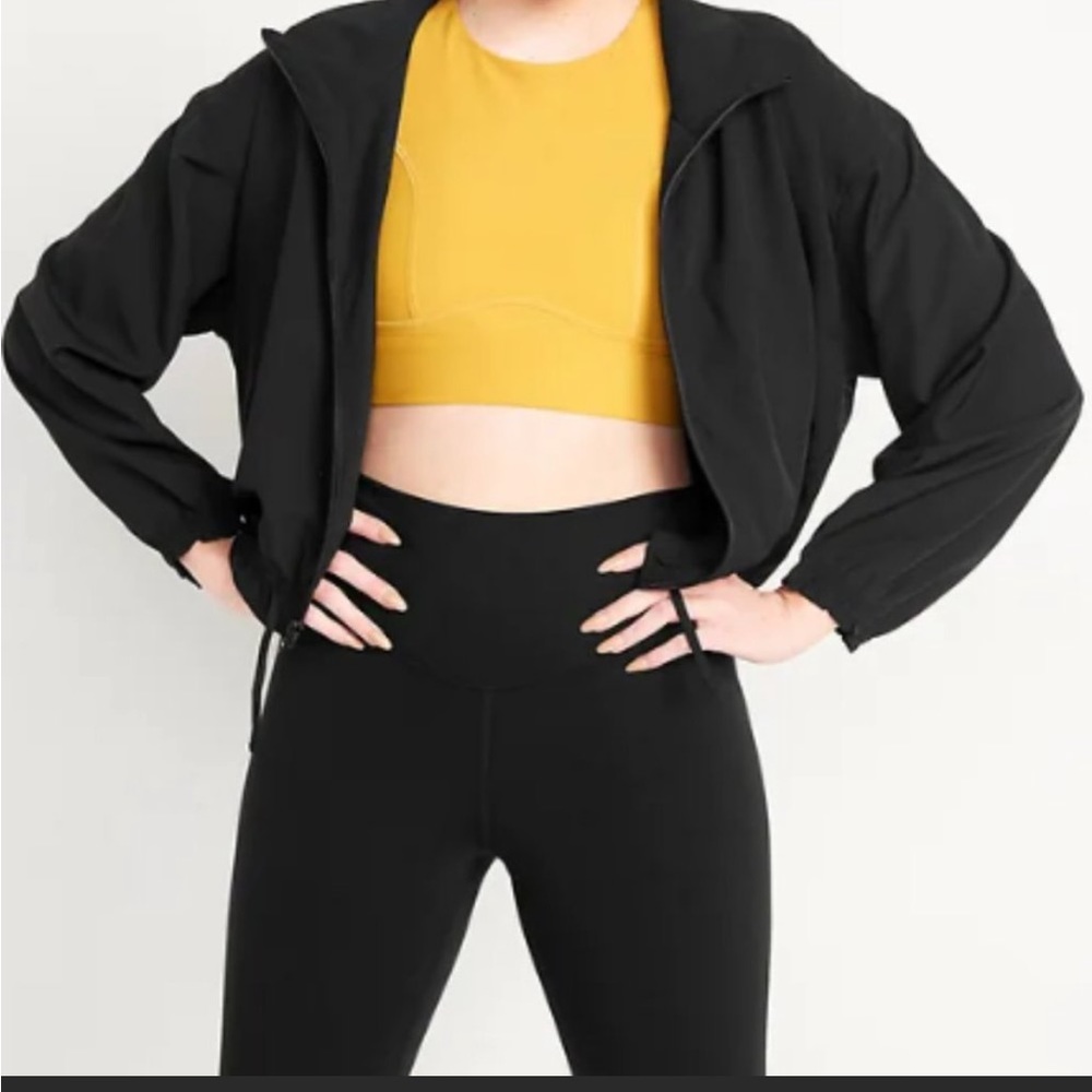 WORN ONCE Old Navy Active Black Zip Up Jacket Size Small